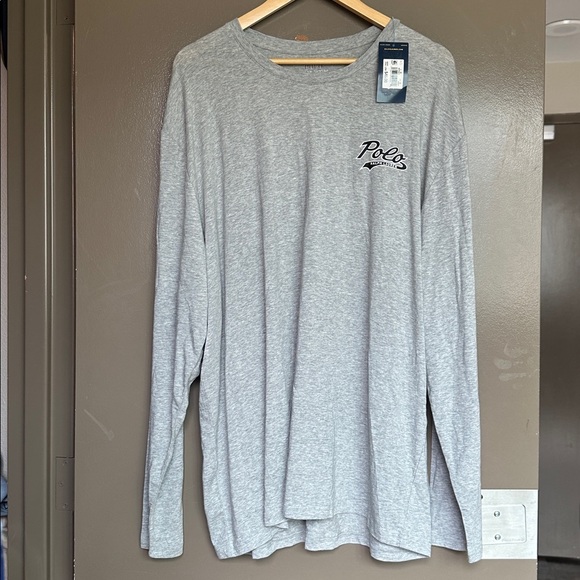 Polo by Ralph Lauren/ Club Room Pajama Set - Gray Top and Blue Plaid Shorts - Picture 4 of 5